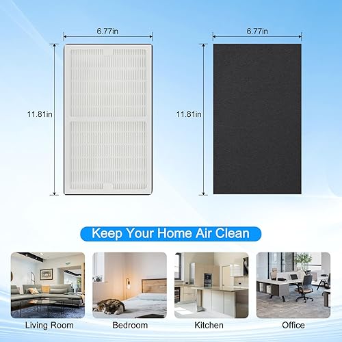 Miniatura 6 de True HEPA y 2 filtros de repuesto de carbono Idylis D compatibles con purificador de aire Idylis D AC-2118, AC-2123, IAP-10-280, 1AP10280 filtros