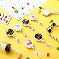 Vista 4 de Geosar 16 piezas de carrete de insignia de enfermera divertido de Navidad a granel, lindo clip retráctil para identificación con nombre, accesorios