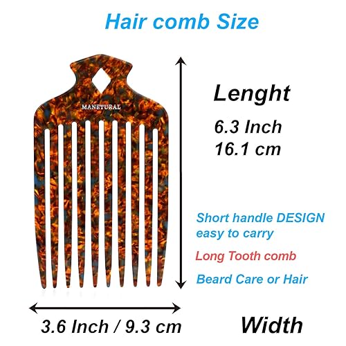 Miniatura 3 de 15N - Peine de pelo afro profesional para una definición definitiva de rizos, ideal para hombres, mujeres y niños, peine de dientes largos de