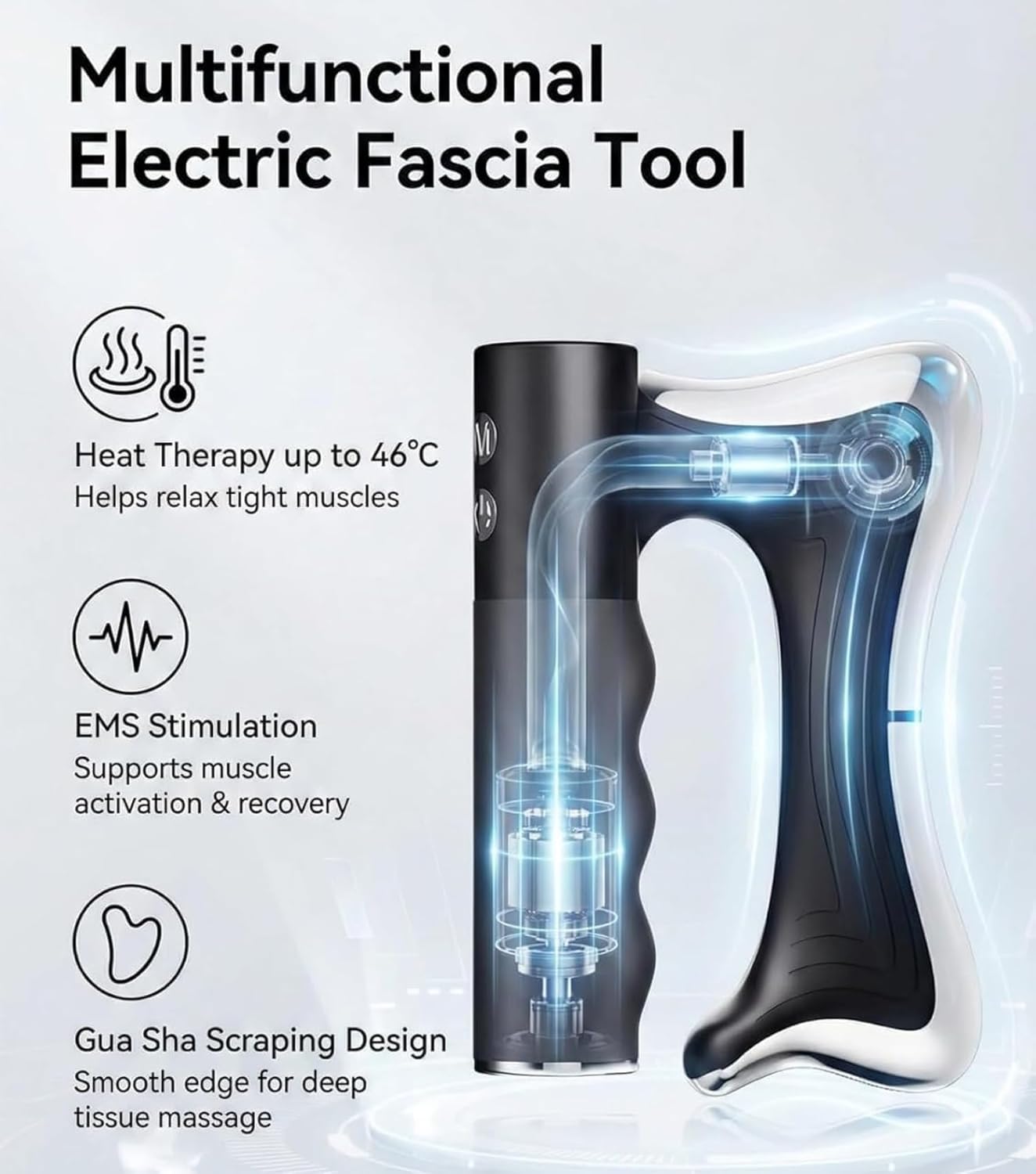 Sculptor Full Body Contour Device with Heat & EMS, Cellulite Massager Skin Firming & Lymphatic Drainage Muscle Relief Better Circulation, Electric Fascia Knife for Belly, Arm, Waist, Leg (Black) - Image 8