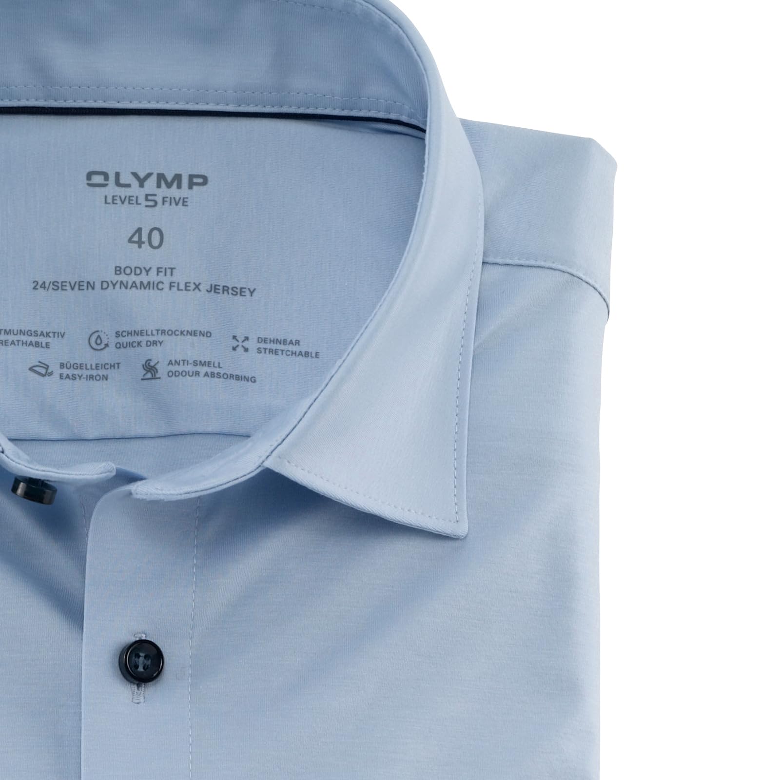 OLYMP Męska koszula z długim rękawem Level Five 24/Seven,Single Jersey,462 Level-5-Jerseyshirt-03,18 New York Kent