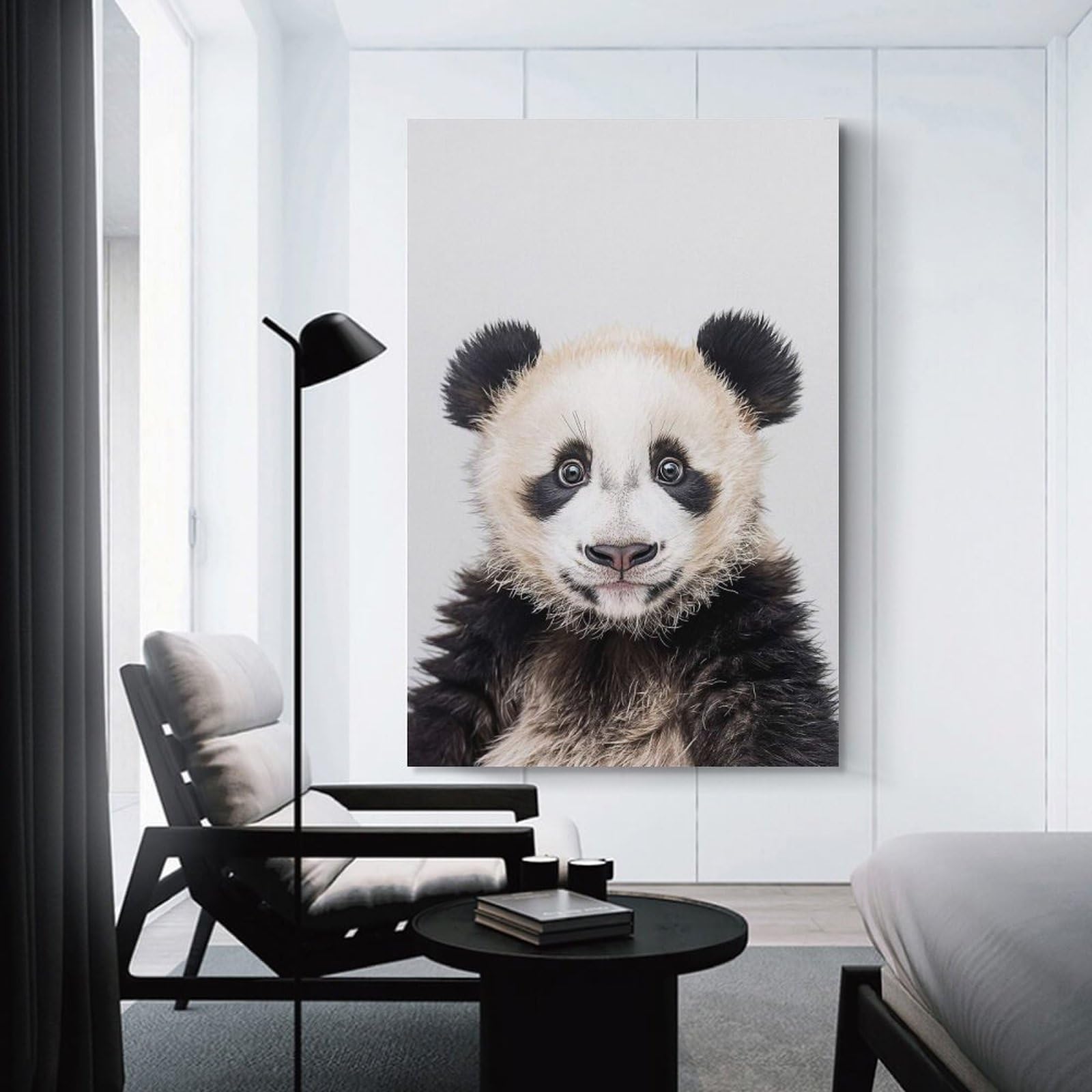 Junmoney Wall Art Print Cute Baby Panda, 12x18inch(30x45cm), for Home Lounge, Bedroom Or Reading Nook, Modern Wall Decor for Cosy Interiors