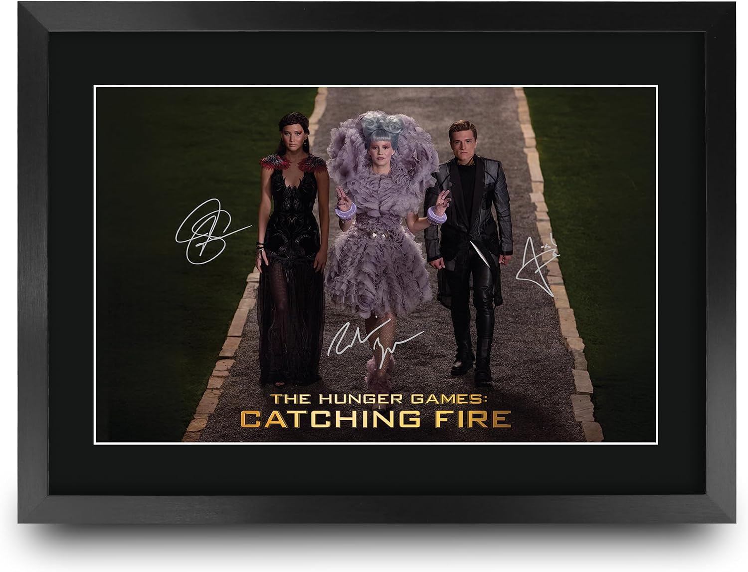 HWC Trading The Hunger Games Jennifer Lawrence 16 x 12 inch Gifts Printed Poster Set Signed Autograph Picture for Movie Memorabilia Fans - 16" x 12" Framed