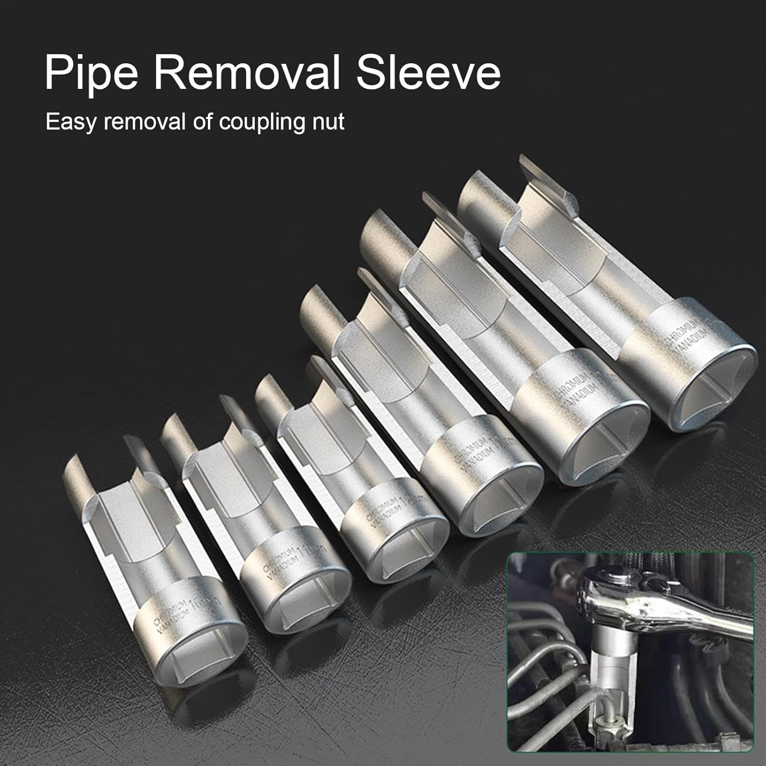 6個 フレアナットソケットセット 10-19 Mm ドライブインジェクターオイルソケットレンチセット 収納ボックス付き オイルパイプ