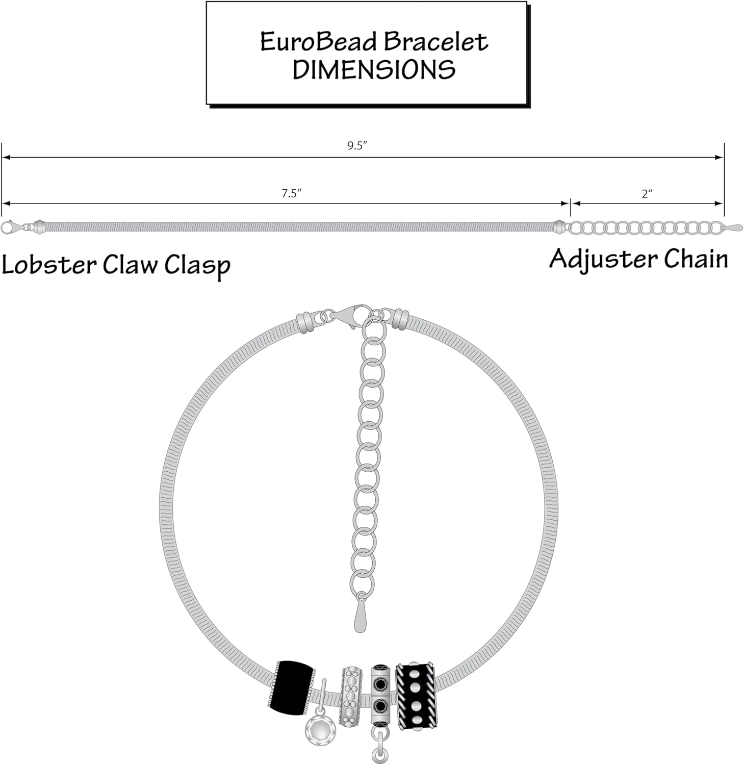 NHL Siskiyou Sports Womens New Jersey Devils Euro Bead Bracelet One Size Team Color - Image 2