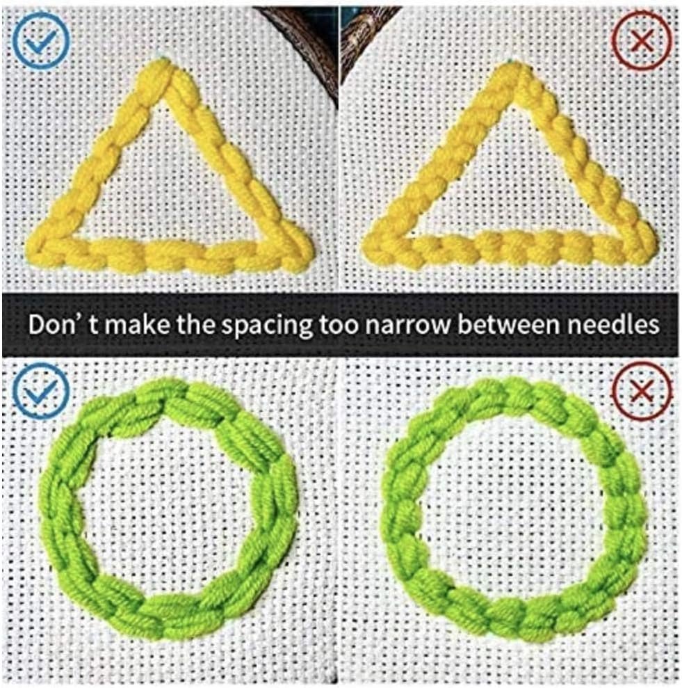 Punch Needle Starter Kits Punch Needle Tool DIY Rug Punch Beginners Kit with an Adjustable Punch Needle Embroidery Frame 7.8x7.8 Inch (Pink Sky)