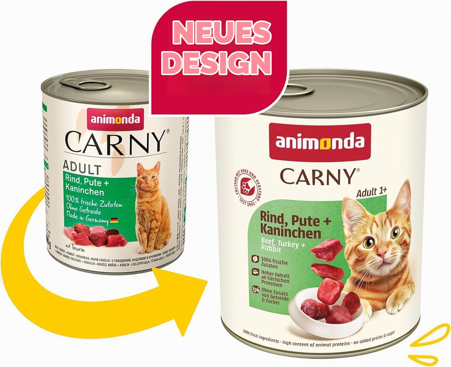 animonda Carny Katzen Nassfutter Rind + Pute + Kaninchen (6 x 800g) – Ansicht 2