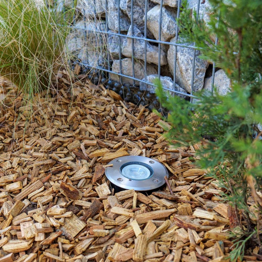 Spots encastrables X6 - Extérieur - Couvercle inox - Pour Ampoule LED GU10 - Etanche IP67 - Spot terrasse - Éclairage jardin