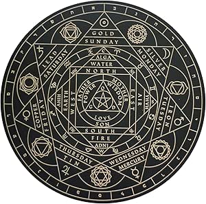 Witchy Wood Altar Tile - Witch's Septagram, Faery Star Heptagram ...