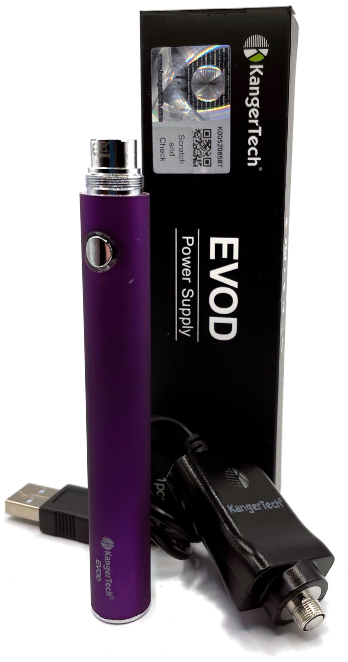 EVOD Vape Battery + Charger Bundle (Purple) Compatible With Kangertech EVOD CE4, Aspire CE5 ETS CE5-S By Vape force