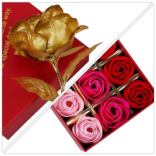 Miniatura 2 de Rotumaty Jabón de baño perfumado floral, pétalos de rosa, juego de jabón de rosas de aceite esencial vegetal, el mejor regalo para mujeres, niñas,