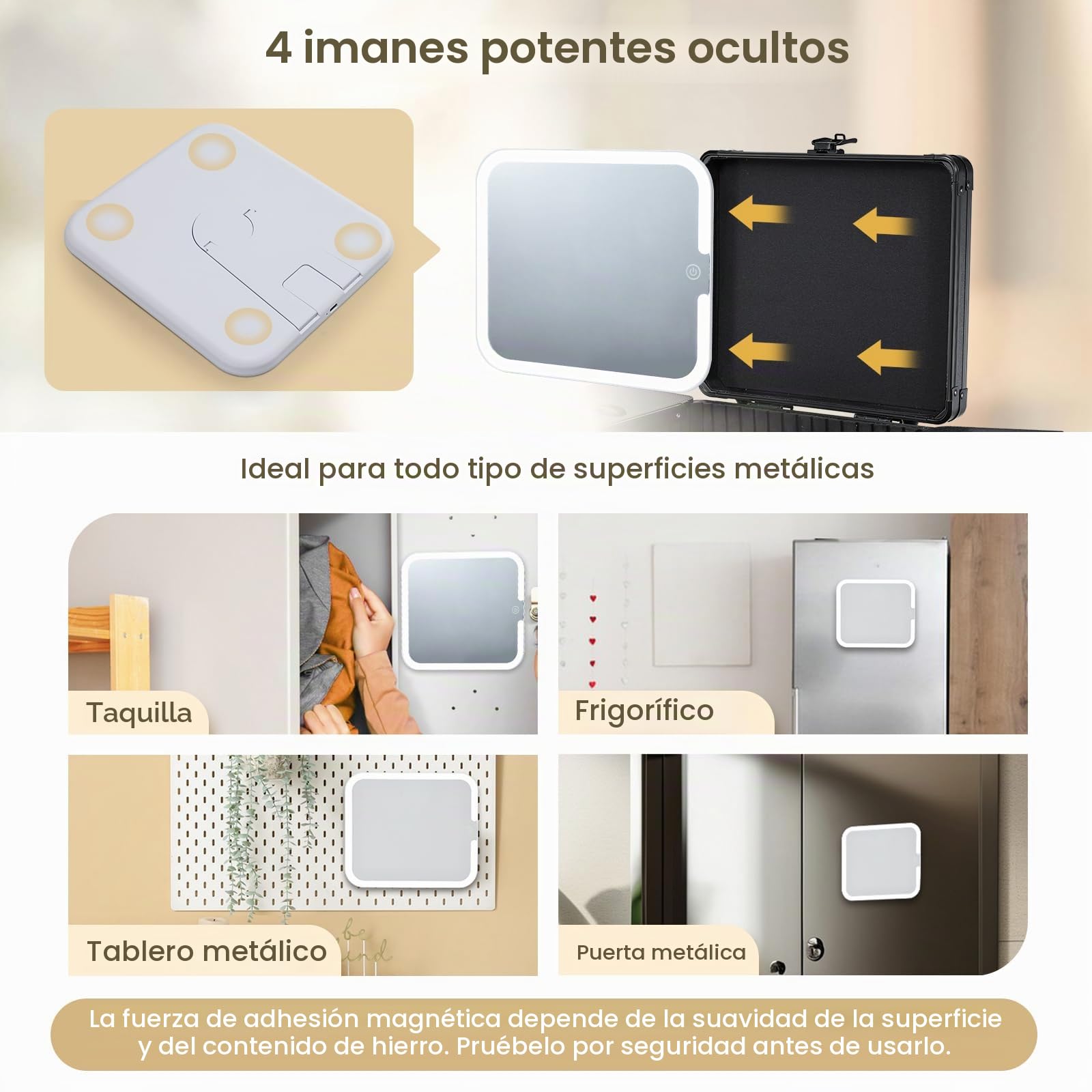Maletin Maquillaje con LED Grande Maletín Organizador Maquillaje portátil de Cuero PU Estuche Maquillaje con Espejo extraíble Neceser Maquillaje con Soporte para brochas de Maquillaje, Negro