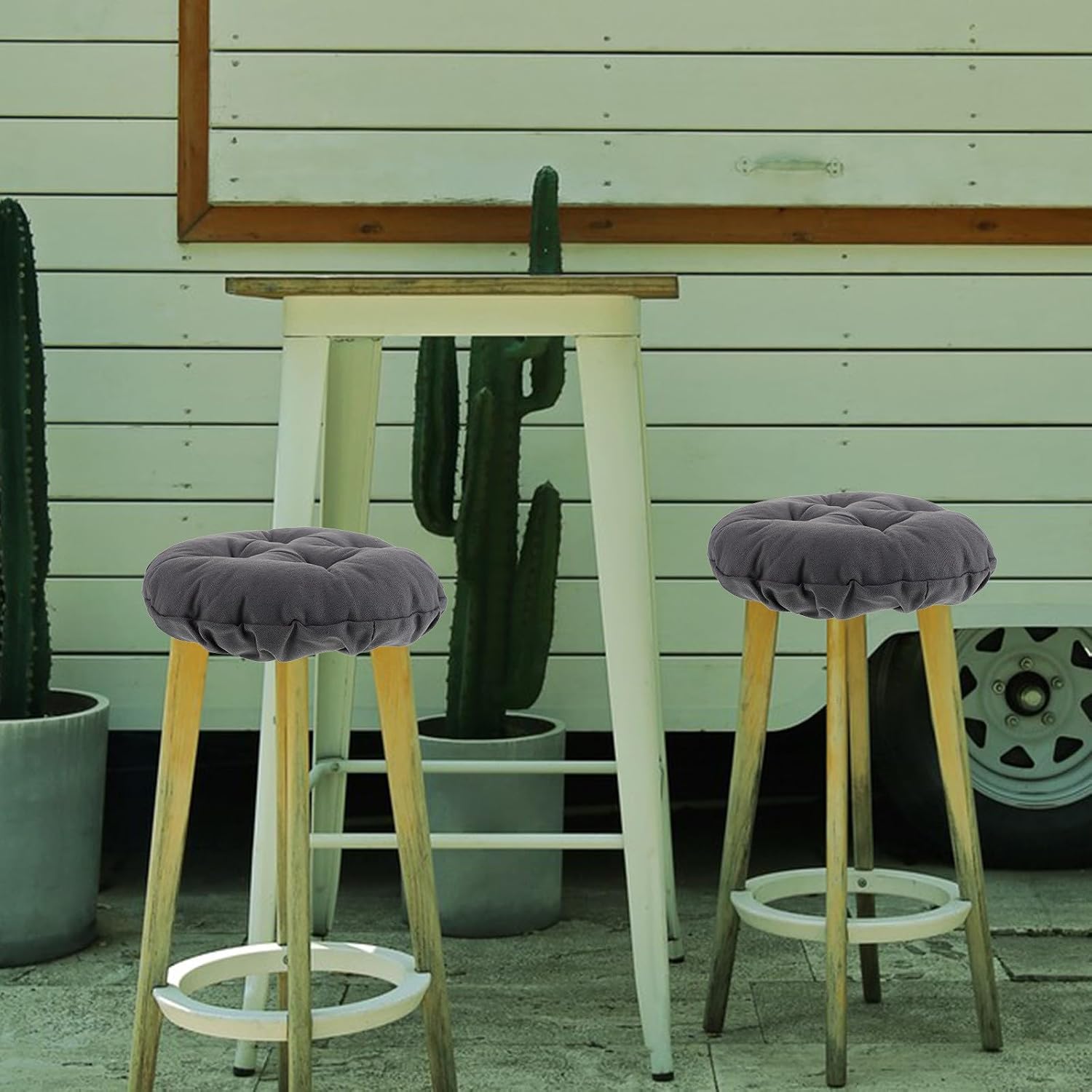 Stool Cushion Cover for Metal Stools and Barstools, Canvas Material with Epe Foam Padding, Easy to Clean and Sturdy Seat Cover for Longterm Use, Simple and Elegant Design