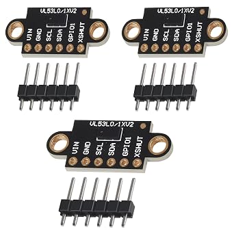 3Pcs VL53L0X Time-of-Flight Ranging Sensor Distance Sensor VL53L0X Flight Distance Measurement Module for ArduinoPack of 3,Black