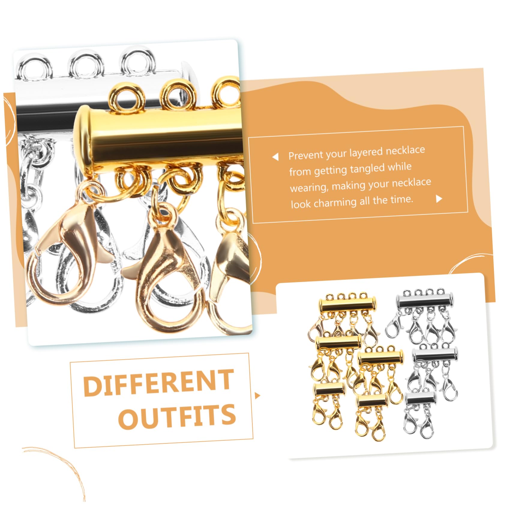 3 Sets Schmuck-Magnetschnalle, Halsketten, Perlenkette, Perlen, Halskette, mehrlagiger Halsketten-Trenner, Kettenverschluss, Trenner, Halskette, Schichtverschlüsse, magnetischer Halskettenverschluss,