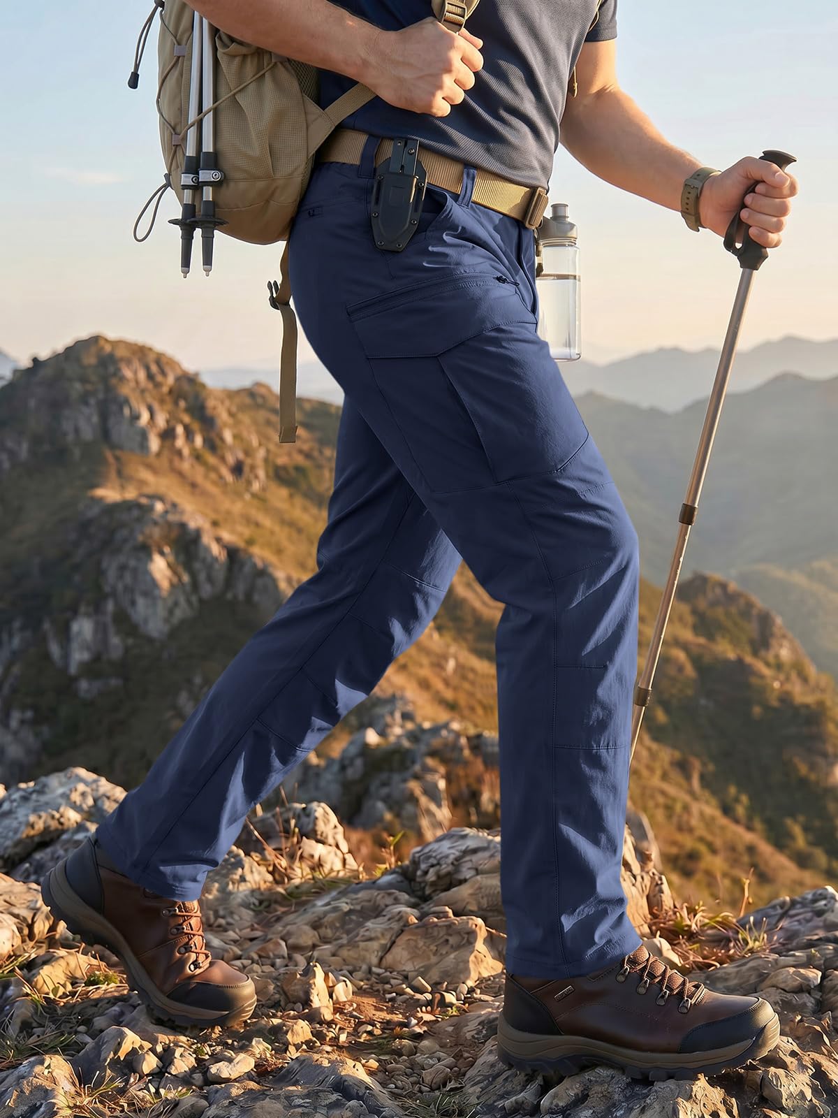 Runcati Herren Outdoor Wanderhose Wasserabweisend Cargo Hose