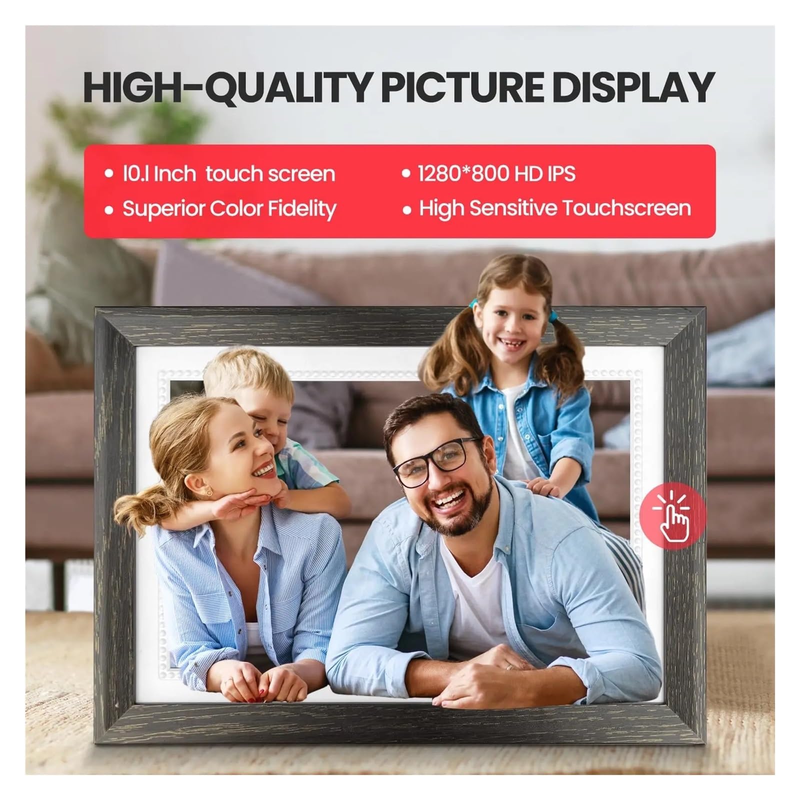 Cyfrowa Ramka Do Zdjęć WiFi 32 GB Pamięci 10,1 Cala 1280x800 IPS LCD Ekran Dotykowy Odtwarzanie Wideo Inteligentna WyjąTkowe WrażEnia Wizualne(64GB)