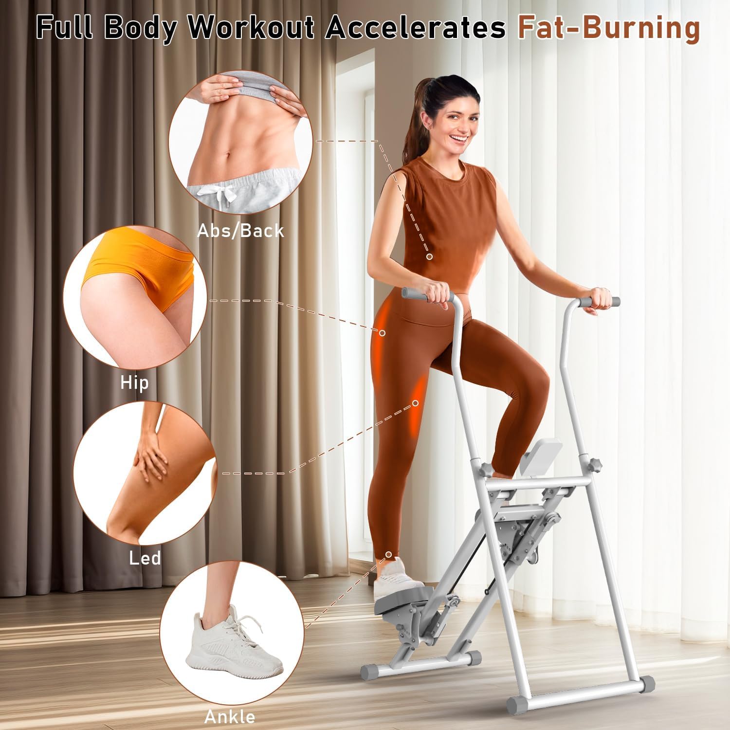 Escalera escaladora Plegable para el hogar, máquina escaladora Vertical de Pedal Grande para Entrenamiento de Cuerpo Completo,escaladores para Ejercicio en casa