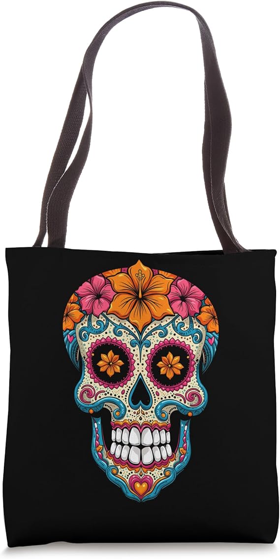 Halloween Sugar Skull Calavera Tote Bag