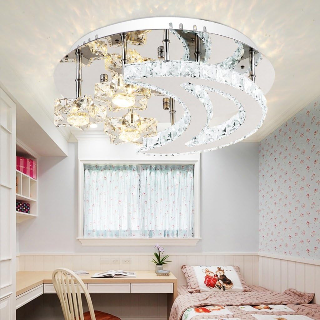 Ceiling Lights MEILING modern Simple Living room lights Ceiling crystal Light Bedroom lights Warmth child star moon Lamps and lanterns