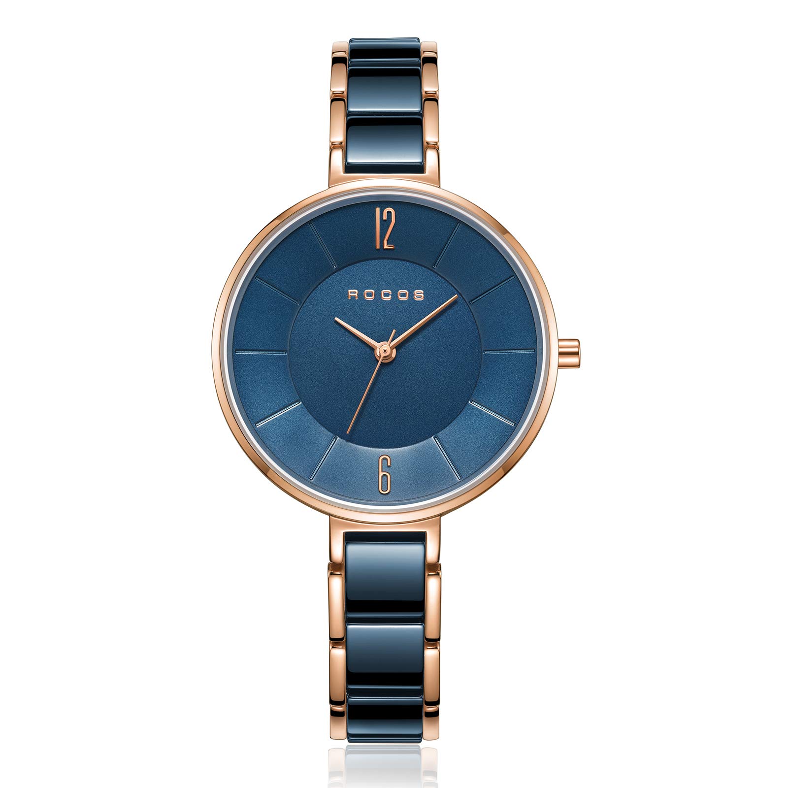 rocosjewe Women's Rose Gold Watch, Ceramic Strap, Fashion White Watch Ladies Watches Waterproof, Gift R0309-picture-56