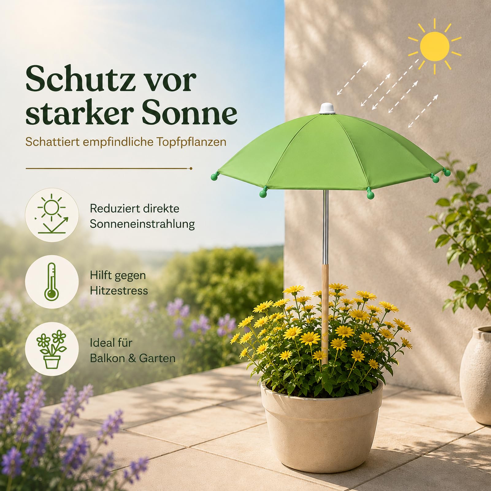Generisch Verstellbarer Pflanzenschirm, 5 Stück, Pflanzenschirm Mit Pfahl, Tragbar, Klein, Terrassenschirme, Stoff, Sonnen- Und Regenschutz Für Topfpflanzen, Gartenbeet, Blumen