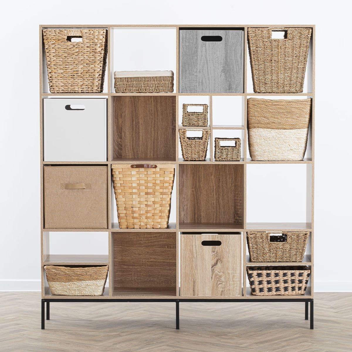 5five - cestino in legno mix n modul 31x31cm bianco