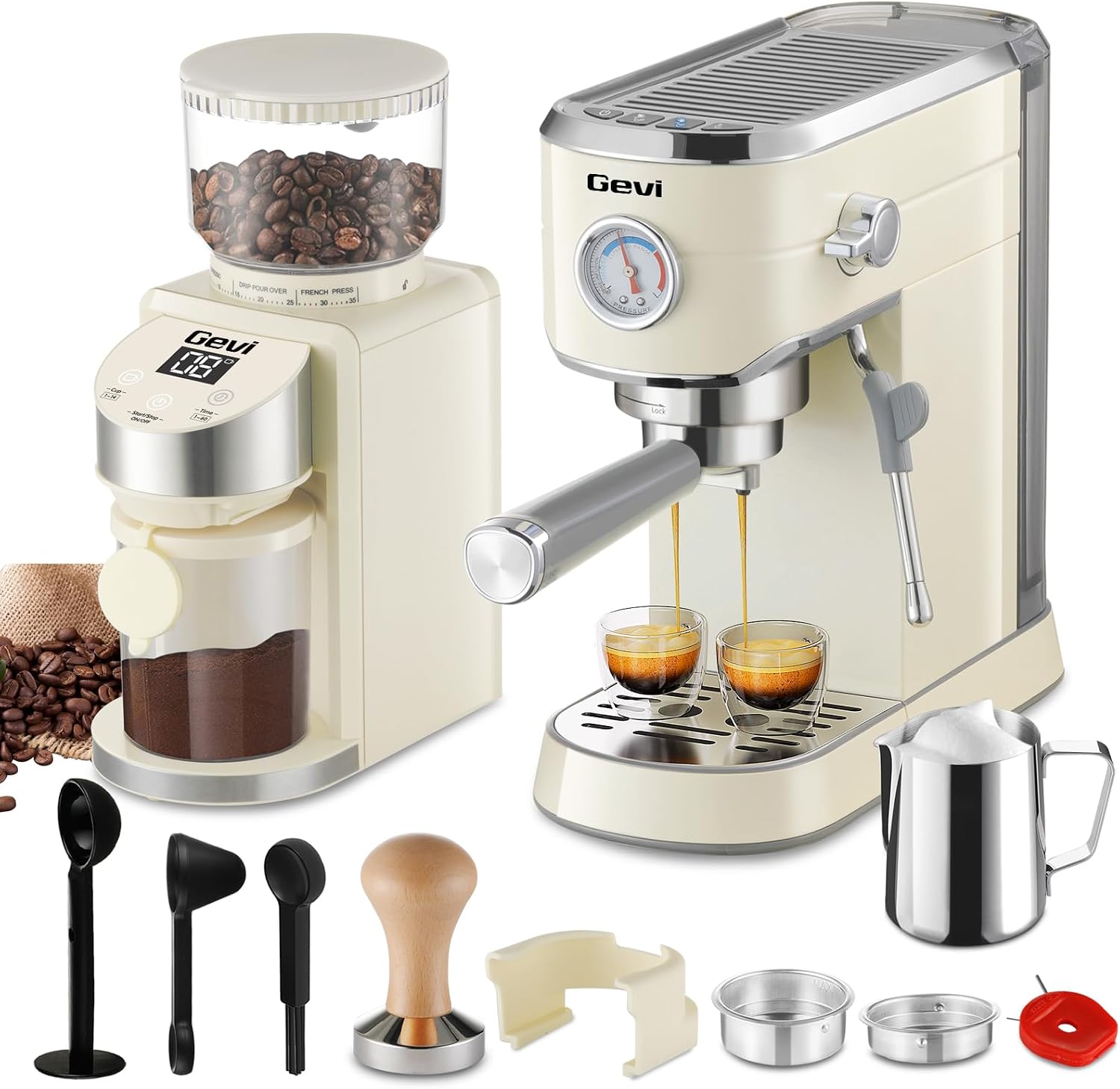 Gevi Espresso Machine 20 Bar with Grinder