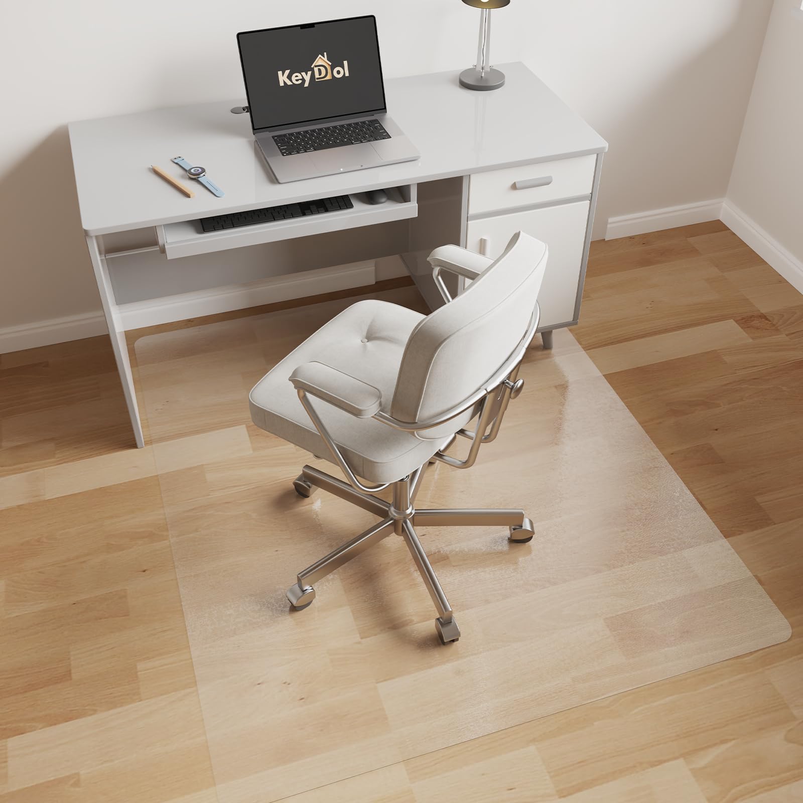 Photo 1 of [Two-Sided Usable] 40” x 50” Hard Floor Chair Mats for Office, Clear Computer Chair Mat for Hardwood, Plastic Desk Floor Mat for Hardwood Floors, Rubber Office Chair Mat for Tile/Laminate Floor
