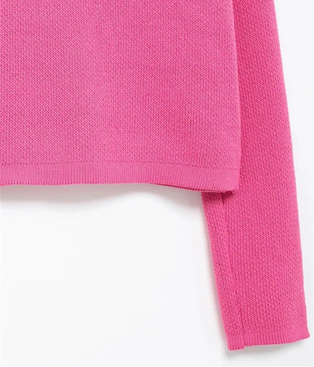 Women's Knitted Cardigan Sweater with Golden Buttons, Patch Pockets, Long Sleeve, Female Outerwear, Tops