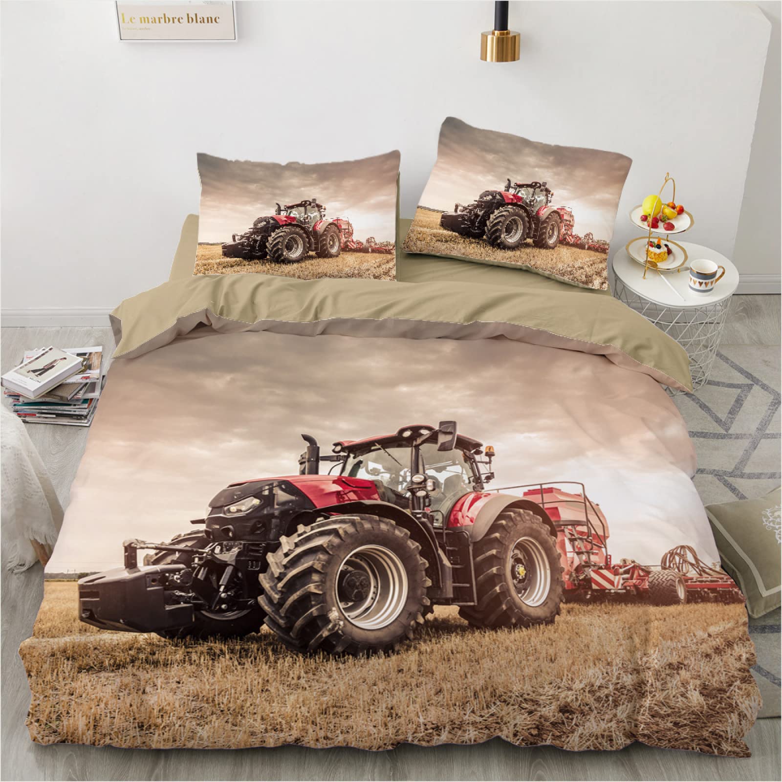 Housse de couette 160x200 fermeture éclair parure de lit garçon