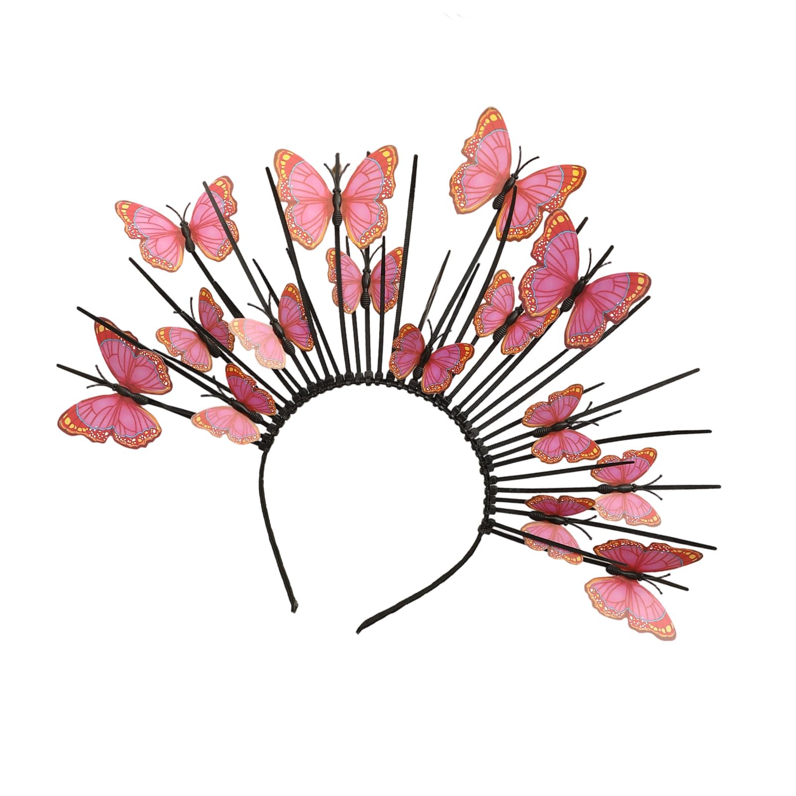 ordinarYone Realistic Butterfly Hair Clip for Elastic Headwear Multi Layered Design for Stage Shows and Parties