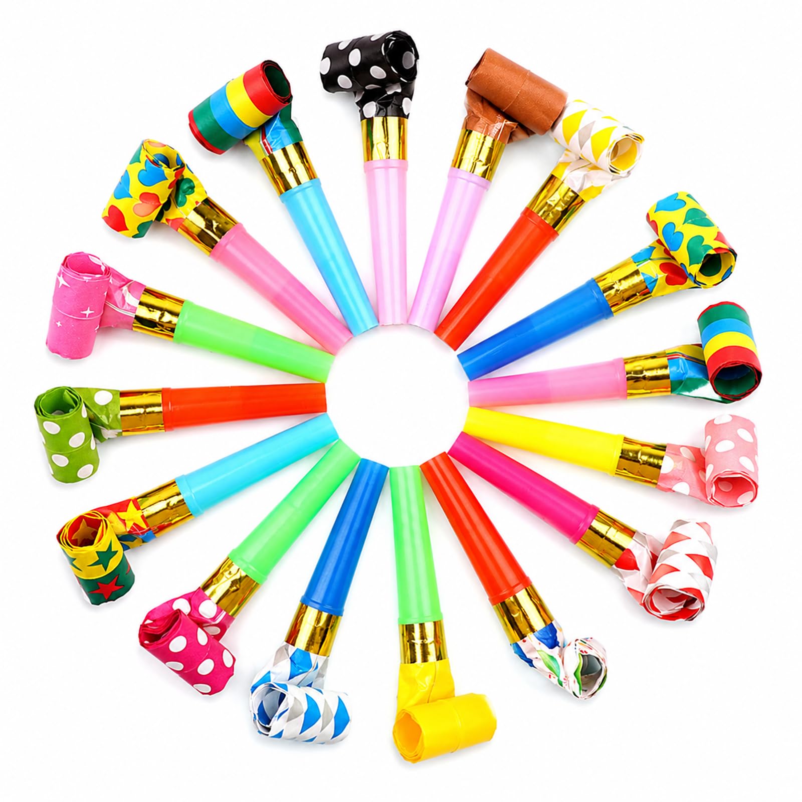 20Pcs Party Blowers,Candy Colour Plastic Trumpet Whistles Party Bag Fillers
