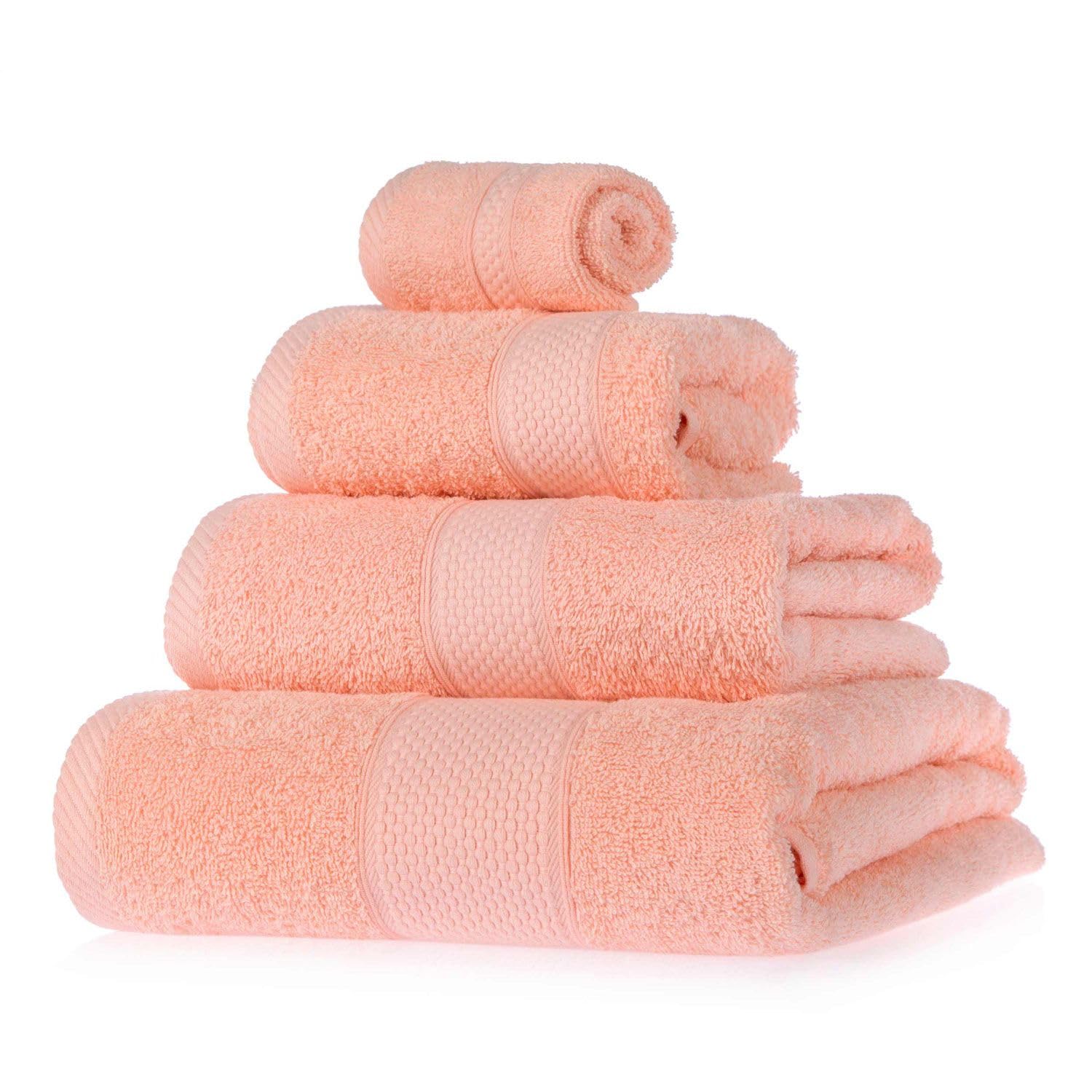 Homescapes Orange Peach Bath Towel Set 100 % Turkish Cotton