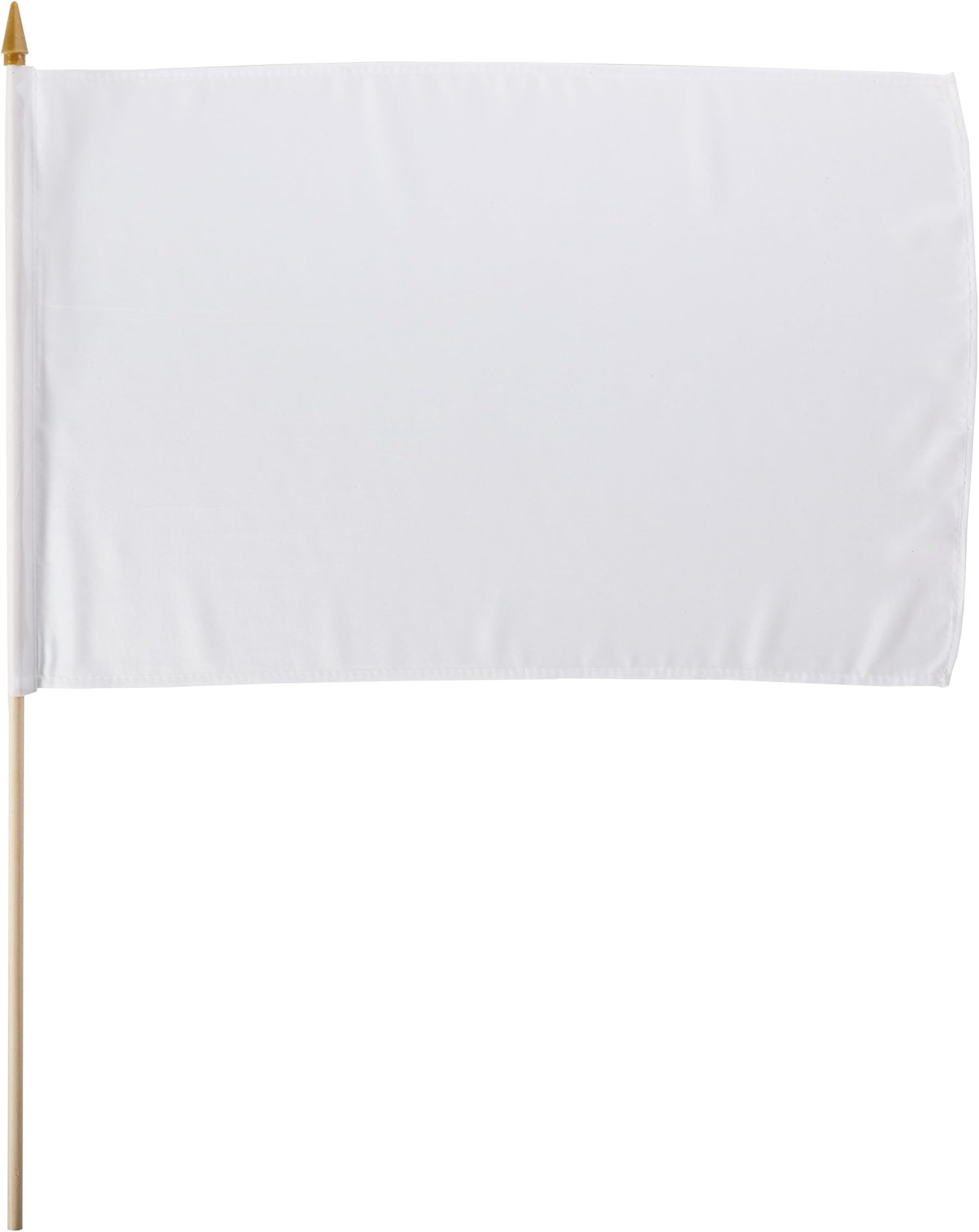 Quality Standard Flags STIBwhite One Dozen White Stick Flag, 12 by 18" (Pack of 12)