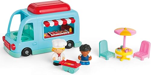 Kidoozie Cruisin Cuisine - Juego de 7 piezas con luces y sonidos, camión de comida imaginativo, para niños de 18 meses en adelante, multicolor