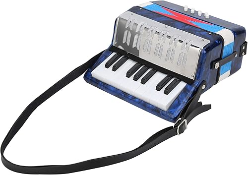 Miniatura 9 de Acordeón para niños, instrumento musical de acordeón de 17 teclas para niños o aficionados, cómodo y ligero en uso. (azul oscuro)