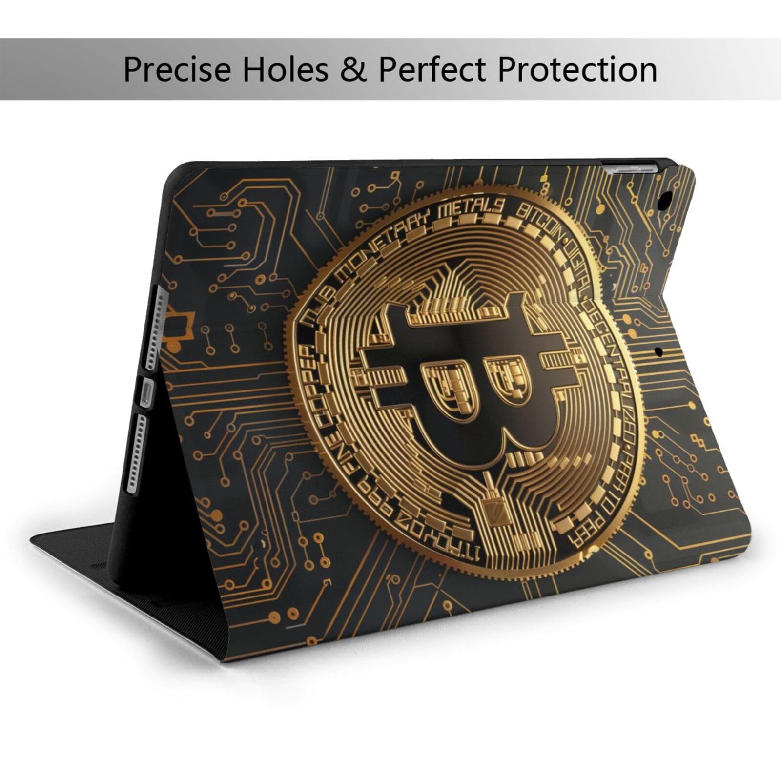 Amazon.com: IYOVI caso para ipad, bitcoin dorado impresión cubierta  protectora a prueba de golpes, iPad 7th 10.2