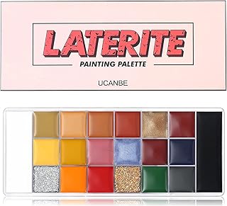 UCANBE 20 Colors Laterite Body Face Paint Palette For Adults - Large Pan Black White Non Toxic Oil Art Camouflage Hallowee...
