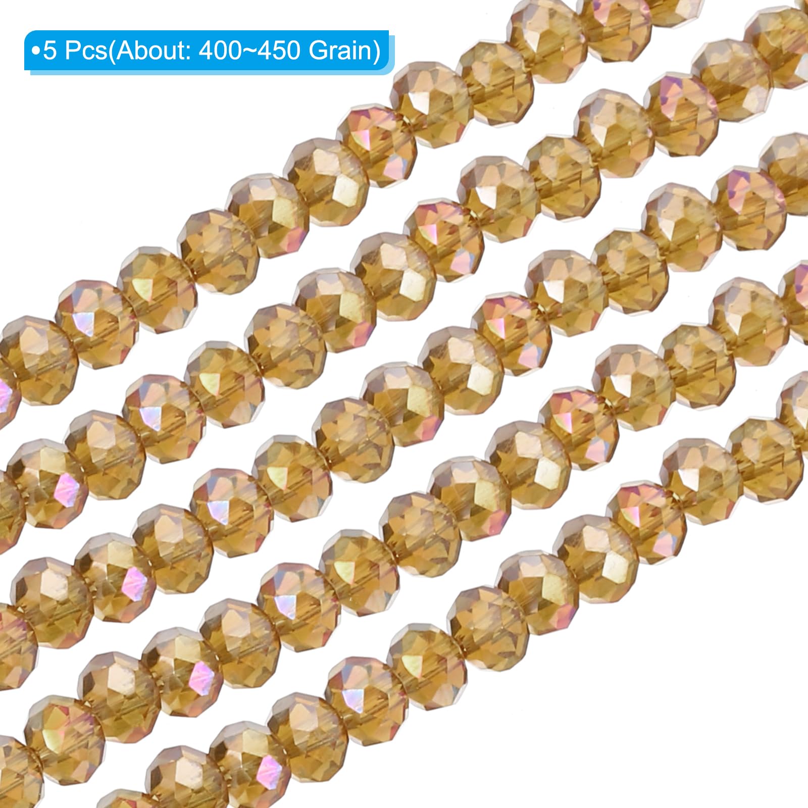 PATIKIL 6 mm Briolette Rondelle Glass Beads - Image 3