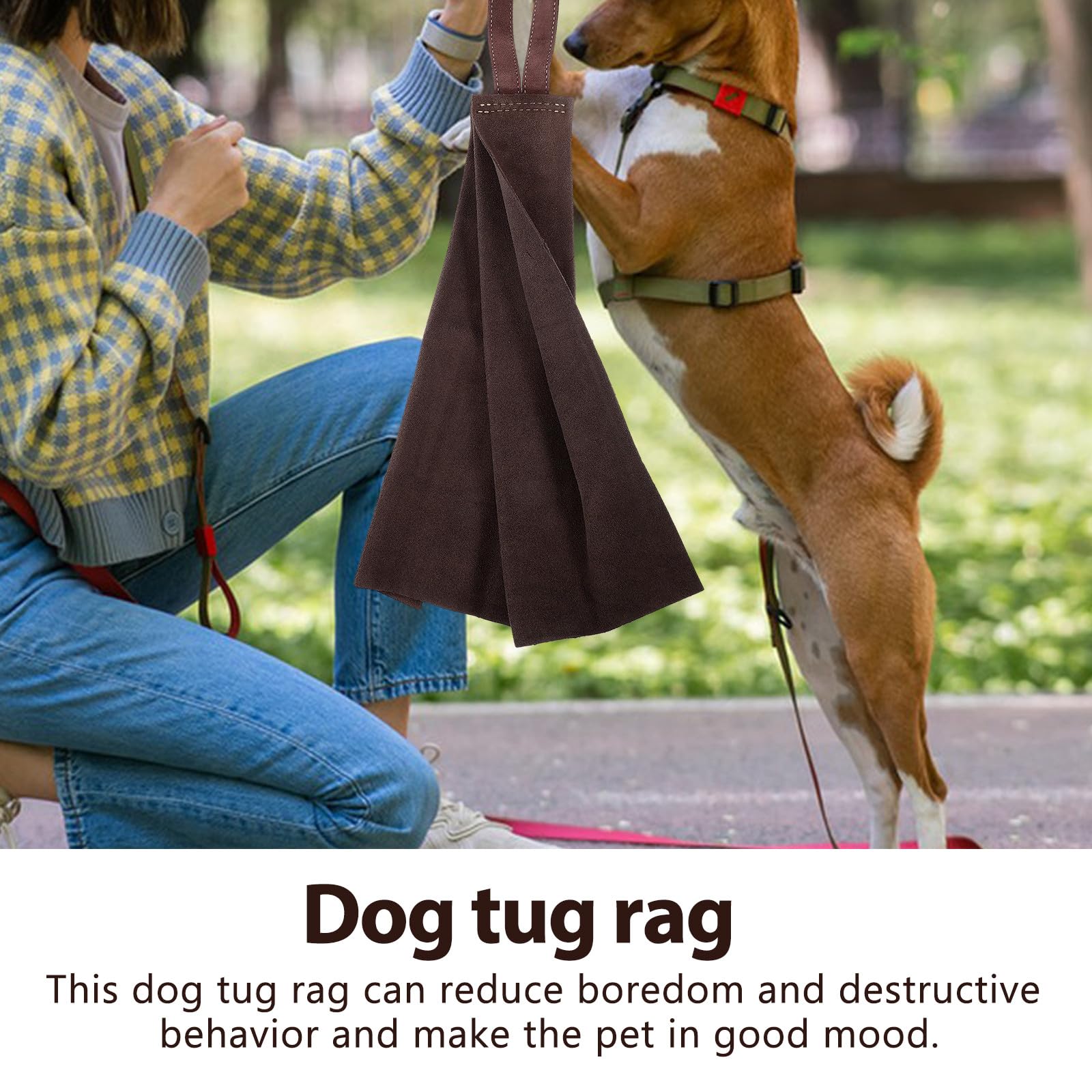 Trapo de Mordida Profesional para Perros, Juguete Resistente al Desgaste de Piel de Vacuno, Tamaño Mediano, Juguete para Tirar y Entrenar Cachorros, Suministros para Mascotas