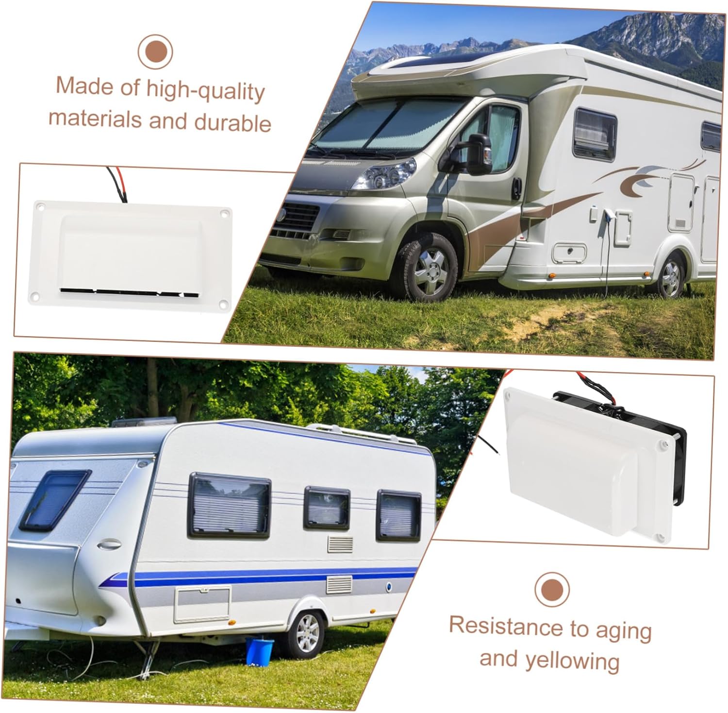 Side Exhaust Fan for Rv Trailer Camper Compact Ventilation Ventilation Exhaust Fan Plastic Construction Anti-corrosion for Truck Tent Suv Atv