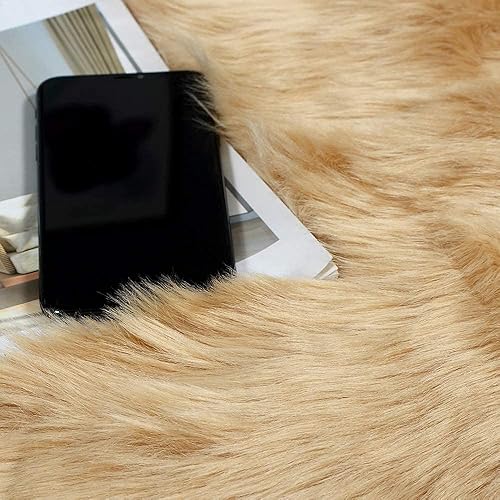 Miniatura 8 de Carvapet - Tapete suave de cuero de oveja sintético, lanudo y lujoso, grande (para decorar habitación), lado de la cama, dormitorio, sala de estar,