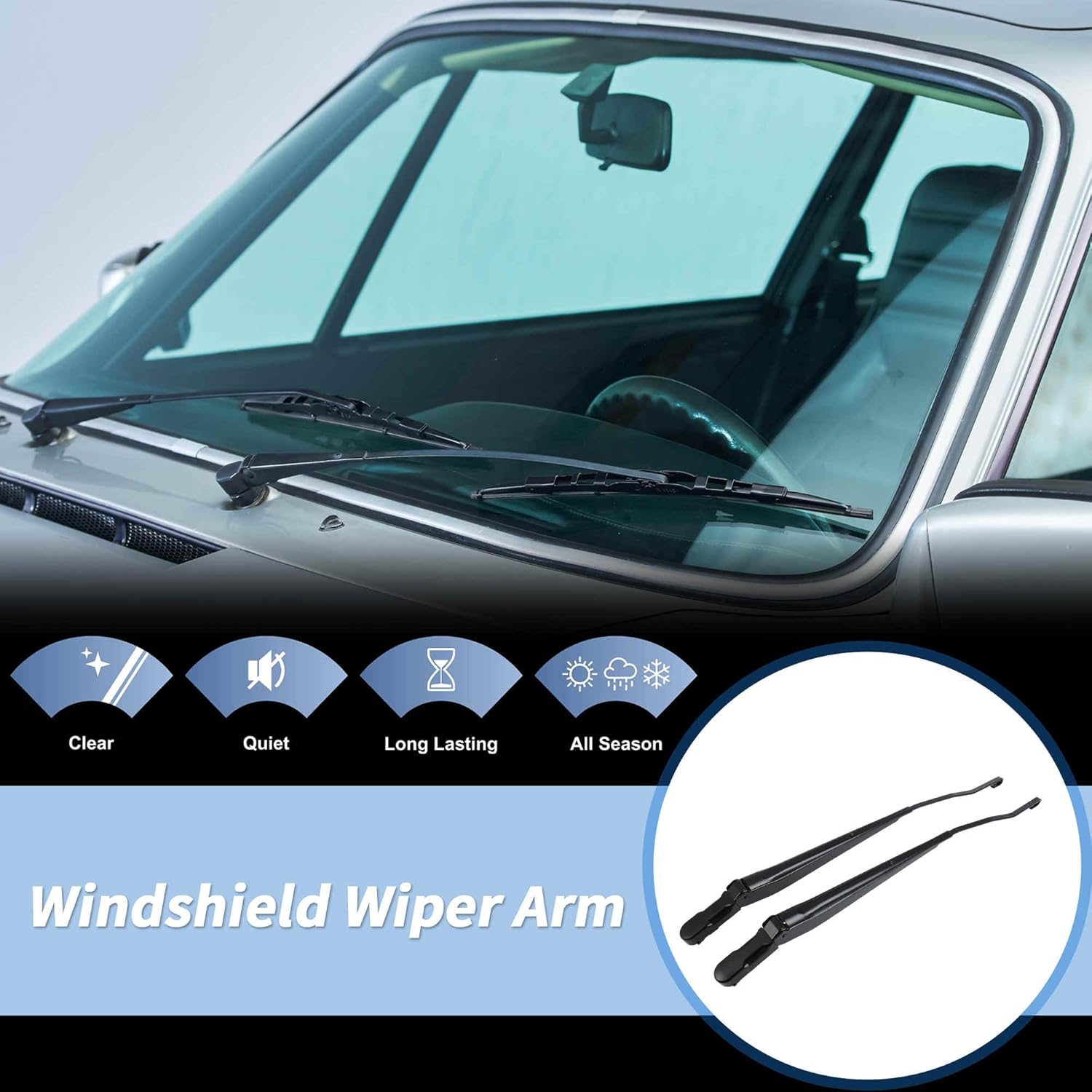 1 Pair Windshield Wiper Arm Fit for Ford Excursion F250 F350 F450 SuperDuty 2000-2005 LH and RH Wiper Arm No.4C3Z17527AA/SETRB42647F
