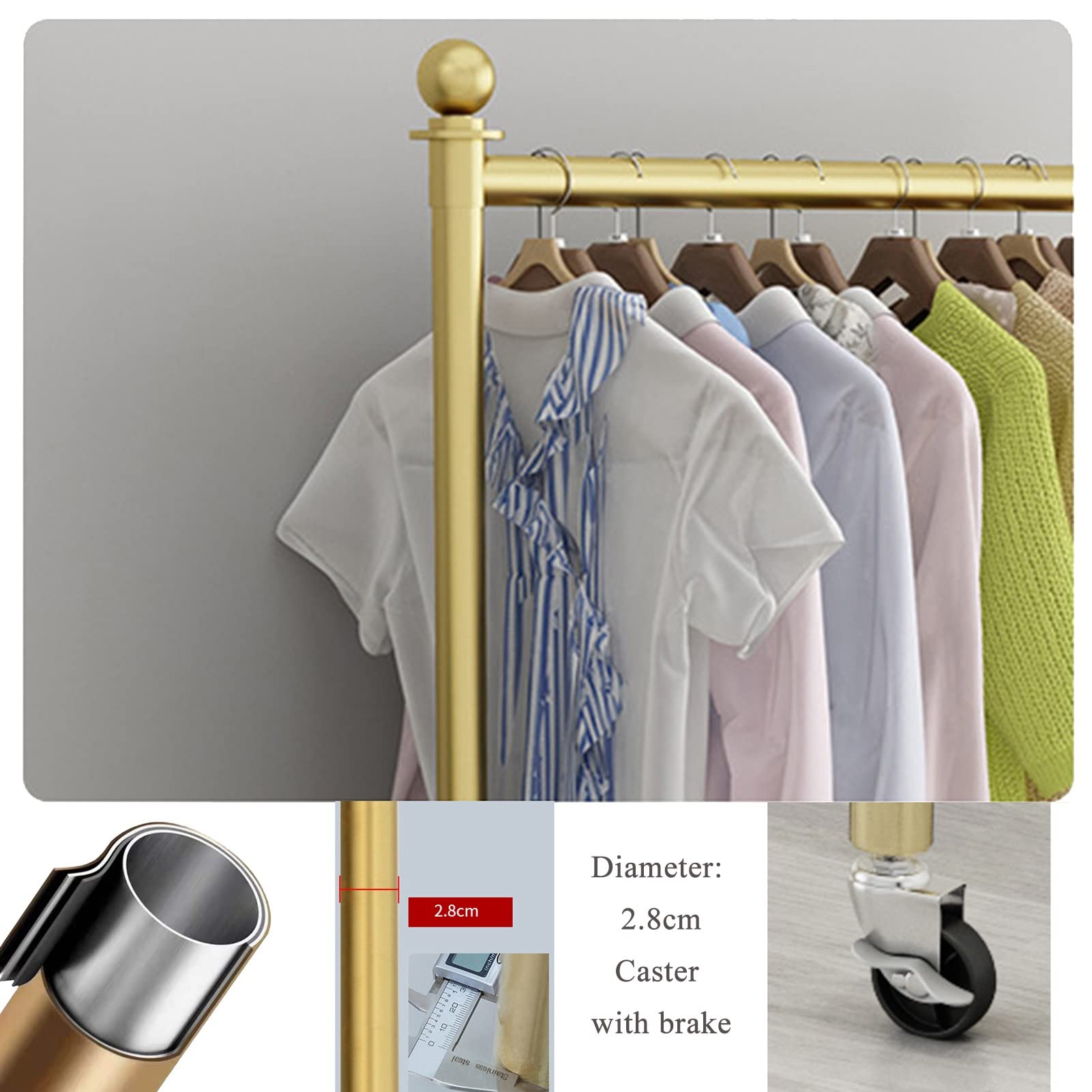 Stand di mostra indipendente dell'indumento su ruote per negozi al dettaglio regolabile perfetto per boutique e showroom di Fash