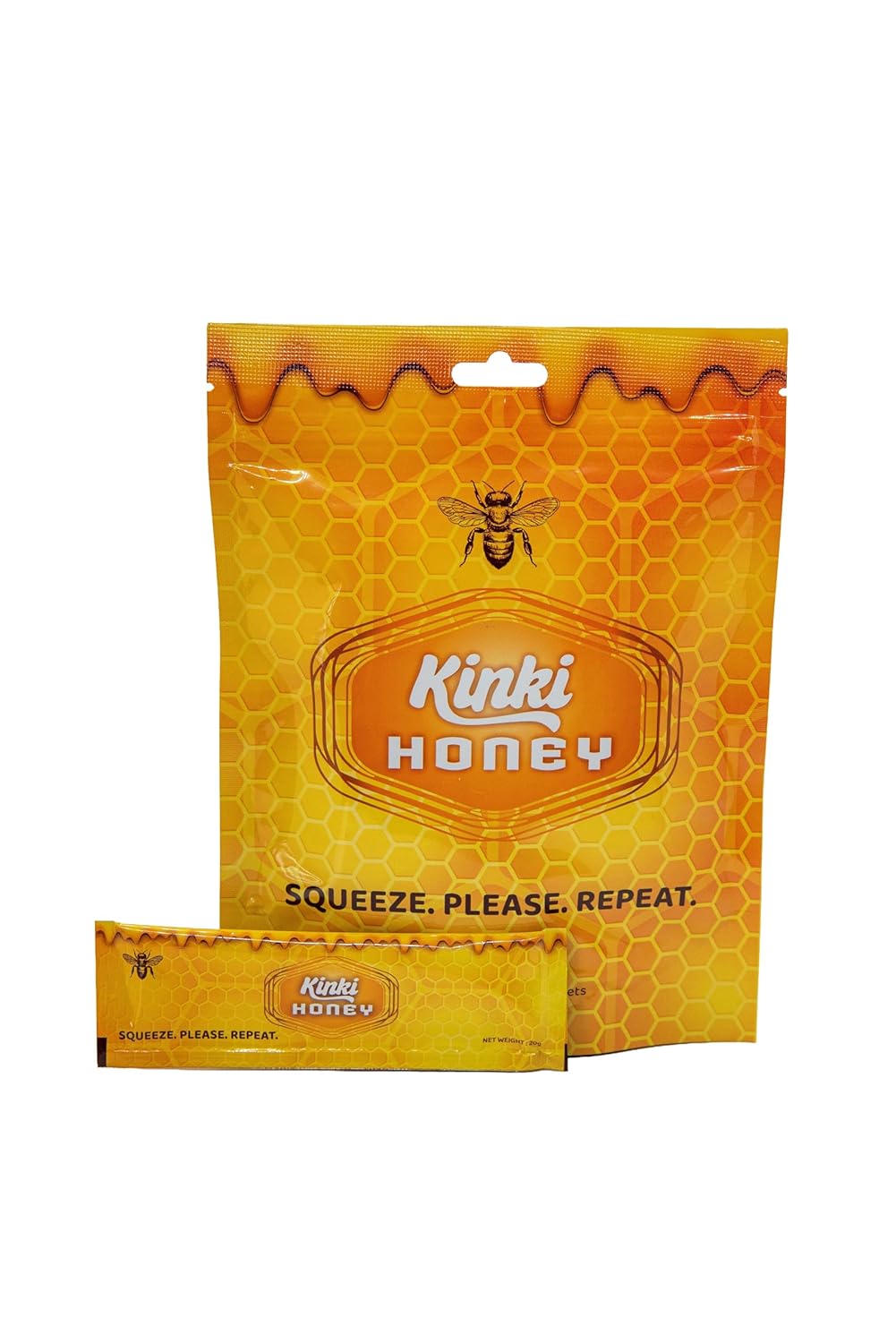 Kinki Honey Packs for Men and Women - 8 Pack (20g each) of USA-Made Plant-Based, Holistic Honey Packets for Couples to Enhance Performance, Increase Energy, & Improve Romantic Engagements