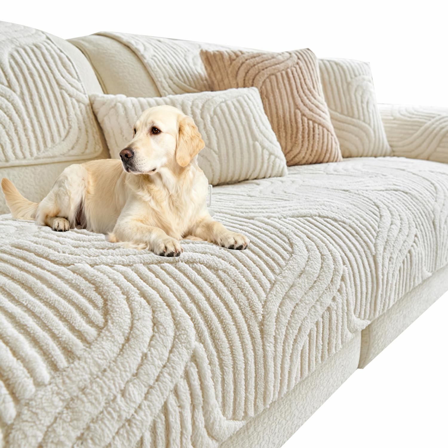 Housse de canapé pour animaux offwhite : protecteur de canapé d'intérieur haut de gamme