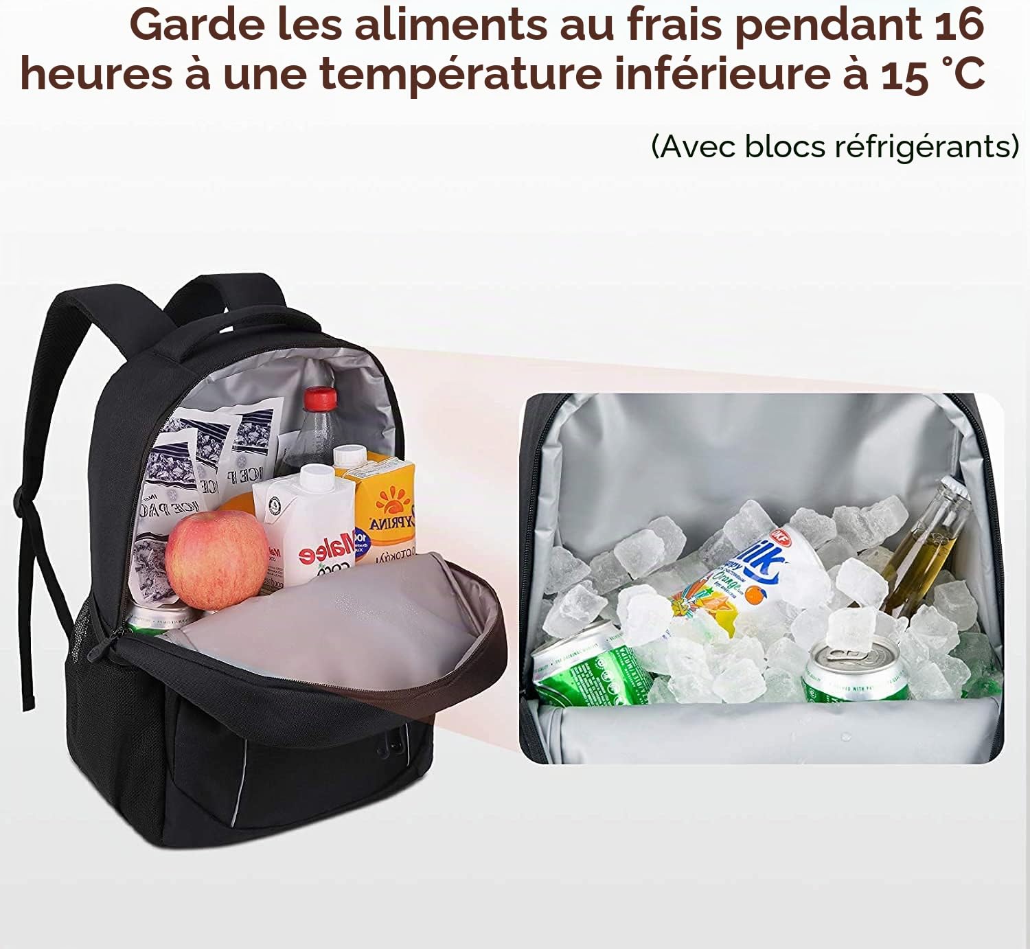 TOURIT Sac à Dos Isotherme isolé 25 canettes Sac Isotherme léger Sac à Dos étanche avec glacière pour Hommes Femmes au Travail, Pique-Nique, randonnée, Camping, Plage, Parc Excursions d'une journée