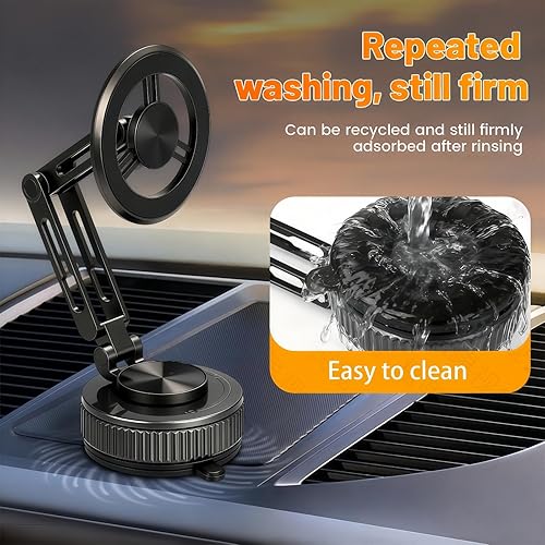 Miniatura 6 de Soporte magnético de teléfono de automóvil con brazo de metal largo extendido con ventosa más fuerte, soporte universal ajustable de 360 para