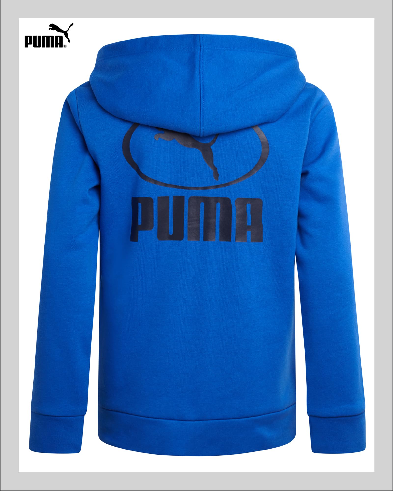 PUMA Felpa con cappuccio con zip per ragazzi, in pile, comoda e performante, con cerniera, per ragazzi – Felpa sportiva per sport e uso quotidiano